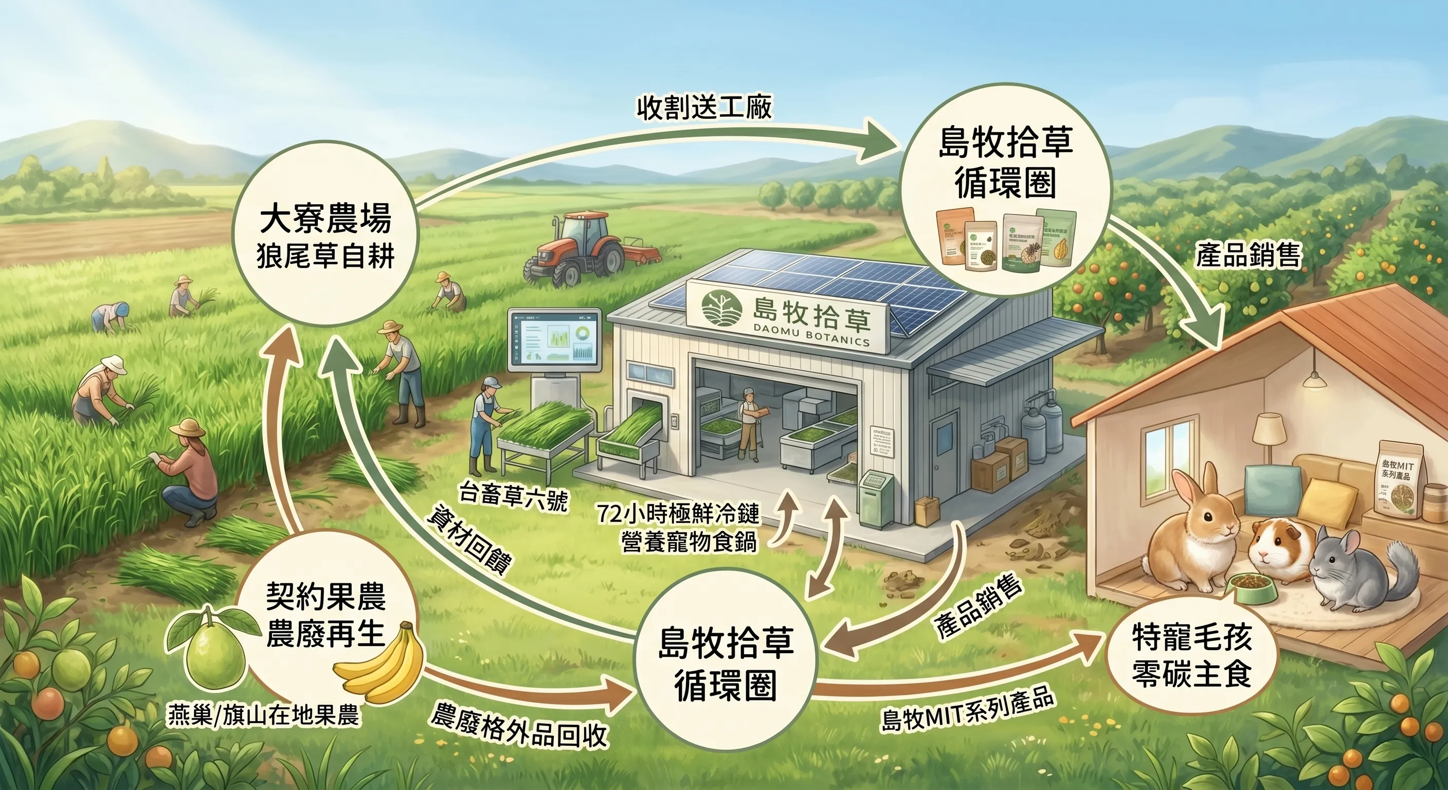 大寮農場與在地果農循環經濟圖